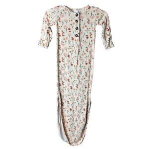 Lou Lou Rachel Floral Newborn Knotted Gown